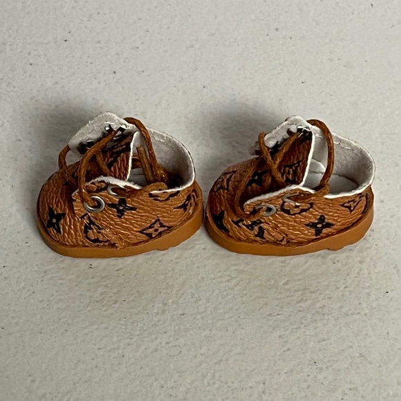 Labubu Designer Overalls Sneakers Bucket Hat 3 Piece Outfit Blue Suspenders Shoe - Picture 11 of 13